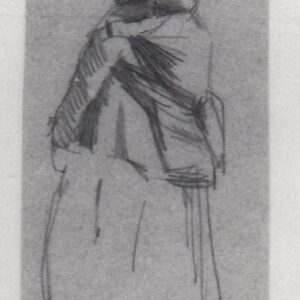 MPS-5125 – „Wiejska kobieta z dzieckiem na plecach” – szkic postaci, Bruno Tepa, Lwów, ok. 1890r.