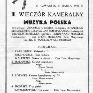 Plakat Towarzystwa Muzycznego w Krakowie