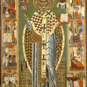 Ikona, „Św. Mikołaj Biskup ze scenami z życia”, ok. poł. XVI w.