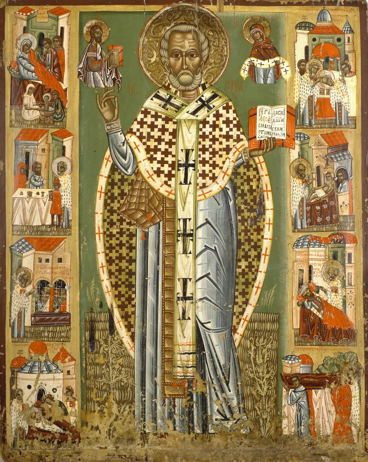 Ikona, „Św. Mikołaj Biskup ze scenami z życia”, ok. poł. XVI w.