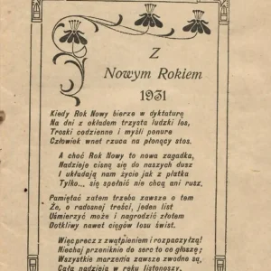 Noworocznikowe życzenia na 1931 rok