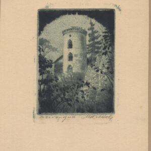 Marian Stroński, Czerwonogród – fragment zamku, okres międzywojenny, sucha igła, 14,8×11 cm, MPS-1153.