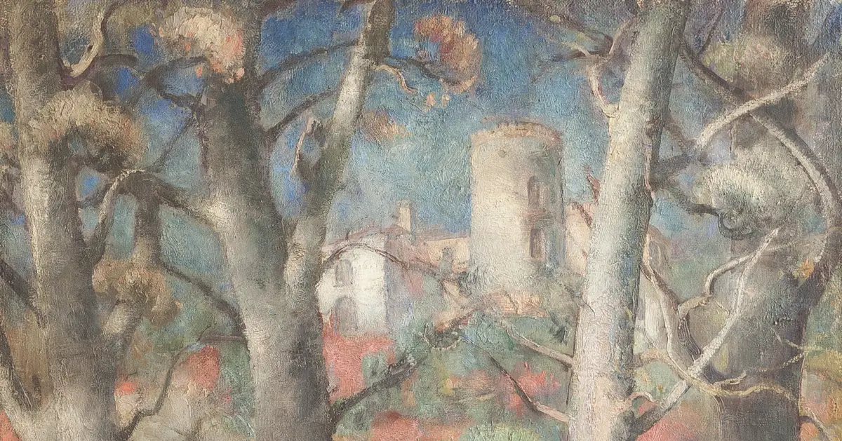 Marian Stroński, Zamek w Czerwonogrodzie, 1934 r., płótno, farba olejna, 138x110 cm, MPS-8631.