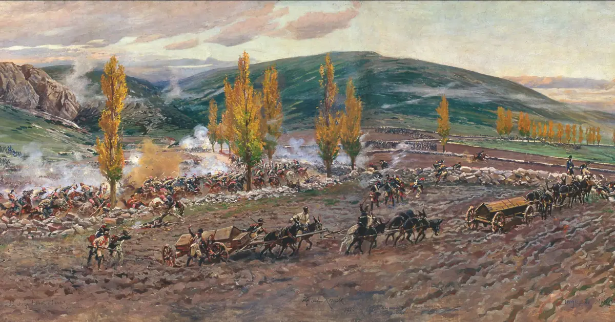 Szkic do panoramy Bitwa pod Somosierrą - fragment
