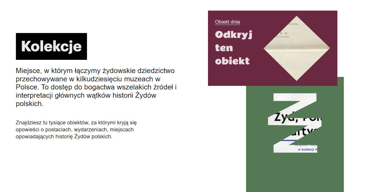 Portal KOLEKCJE uruchomiony przez Muzeum Historii Żydów Polskich Polin