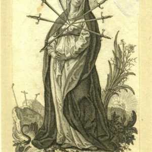 Grafika Stabat Mater Dolorosa, Kaluber, Augsburg, Niemcy, 2 poł. XVIII w., MPS-6482, MNZP