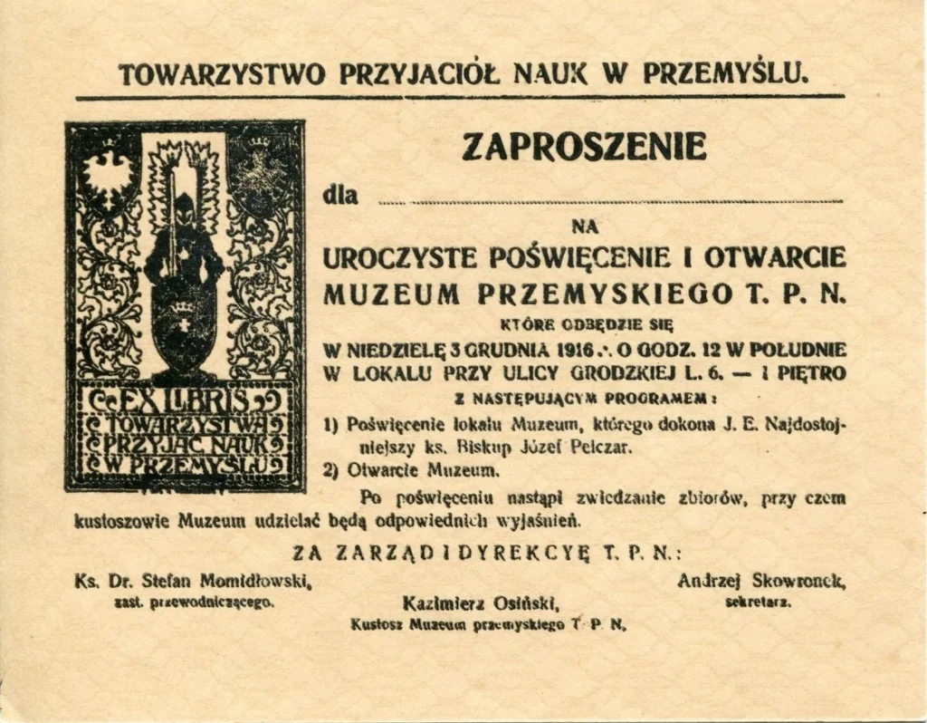 IP.Hist-2072 – Zaproszenie na otwarcie Muzeum TPN, 03.12.1916, zbiory MNZP
