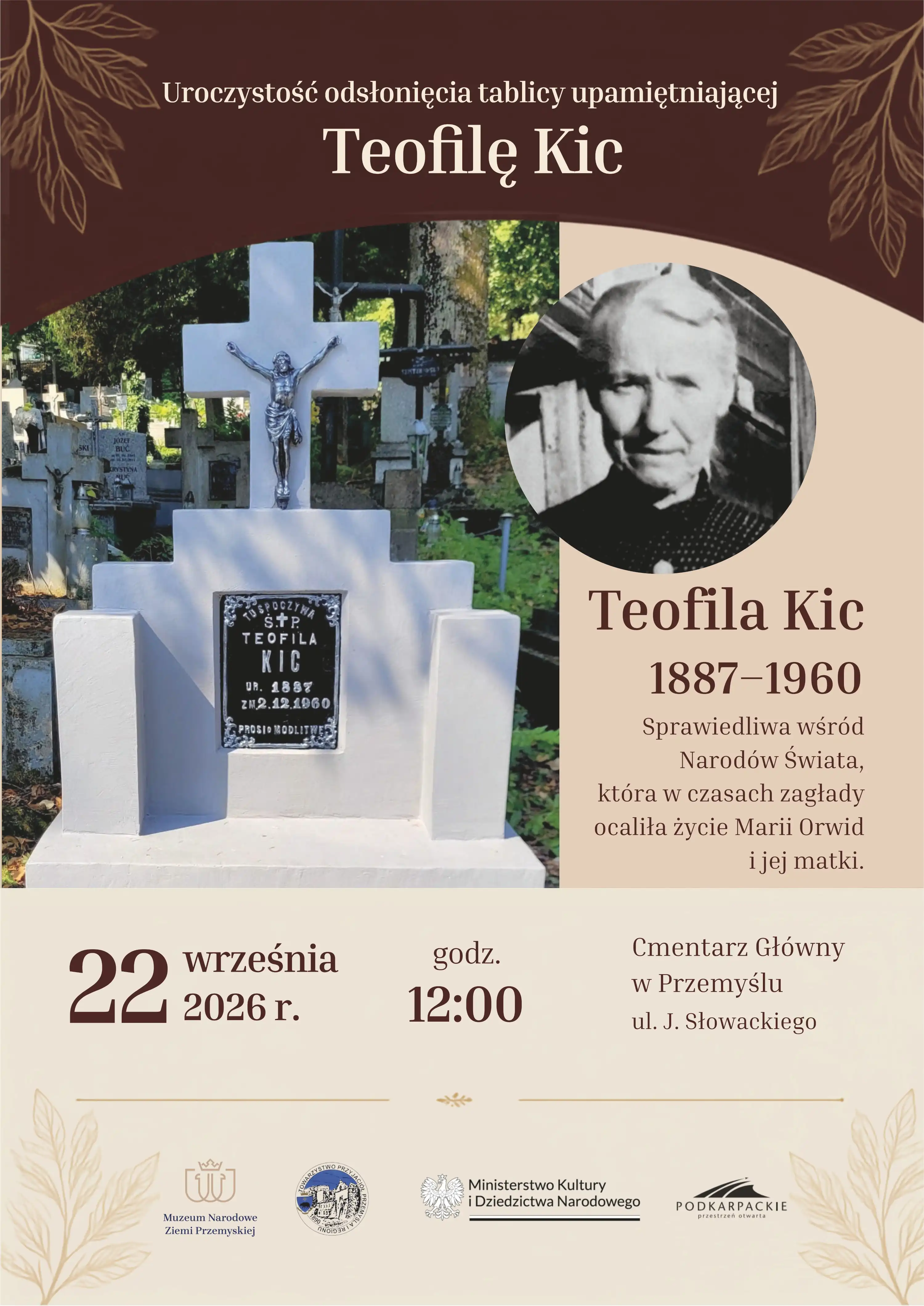 Uroczystość upamiętnienia Teofili Kic