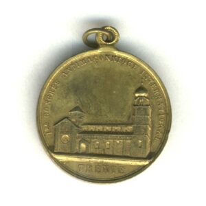 MPS-10510 – Pamiątkowy medalik Pierwszego Międzynarodowego Kongresu Antymasońskiego, Stefano Johnson (S.J.), Włochy, Mediolan 1896.