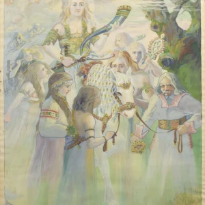 Świętowit na koniu aut. Stanisław Jakubowski, Przemyśl, 1 ćw. XX w. zbiory Muzeum Narodowego Ziemi Przemyskiej.